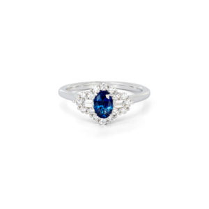 Sapphire & Diamond Cluster Ring - LAMB2042