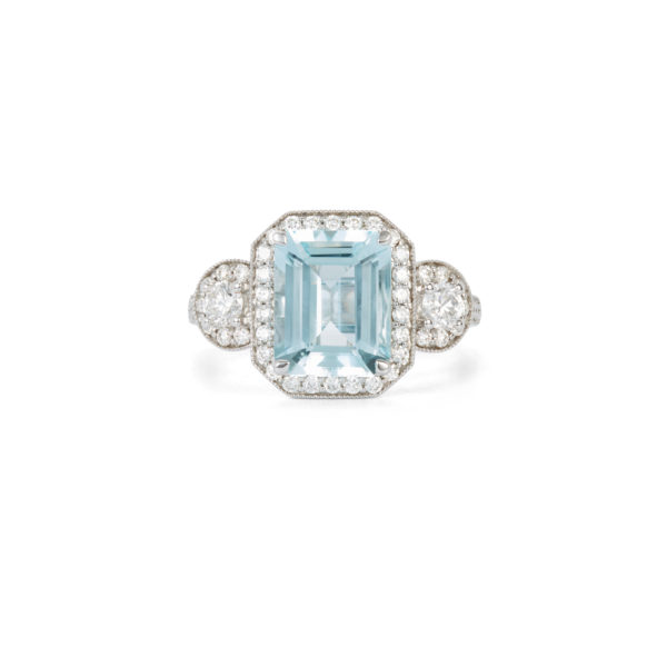 Aquamarine & Diamond Ring - LAMB2053