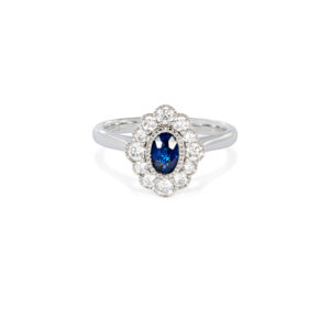 Sapphire & Diamond Cluster Ring - LAMB2105