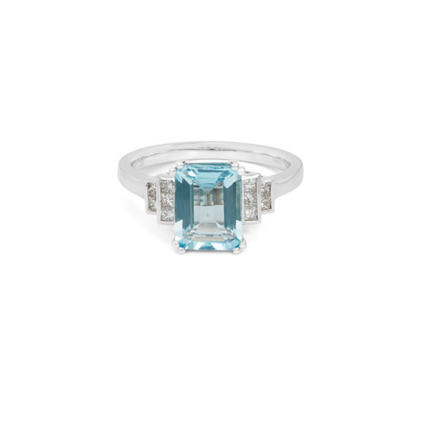 Aquamarine & Diamond Ring - LAMB2586